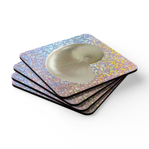 Coaster Set - Disco White Nautilus