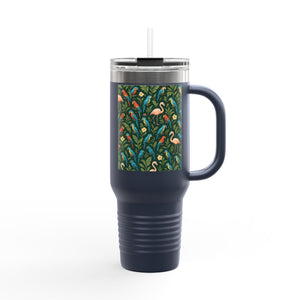 Flamingos and Parrots Insulated Travel Mug - 40oz - Perfect for Outdoor Adventures