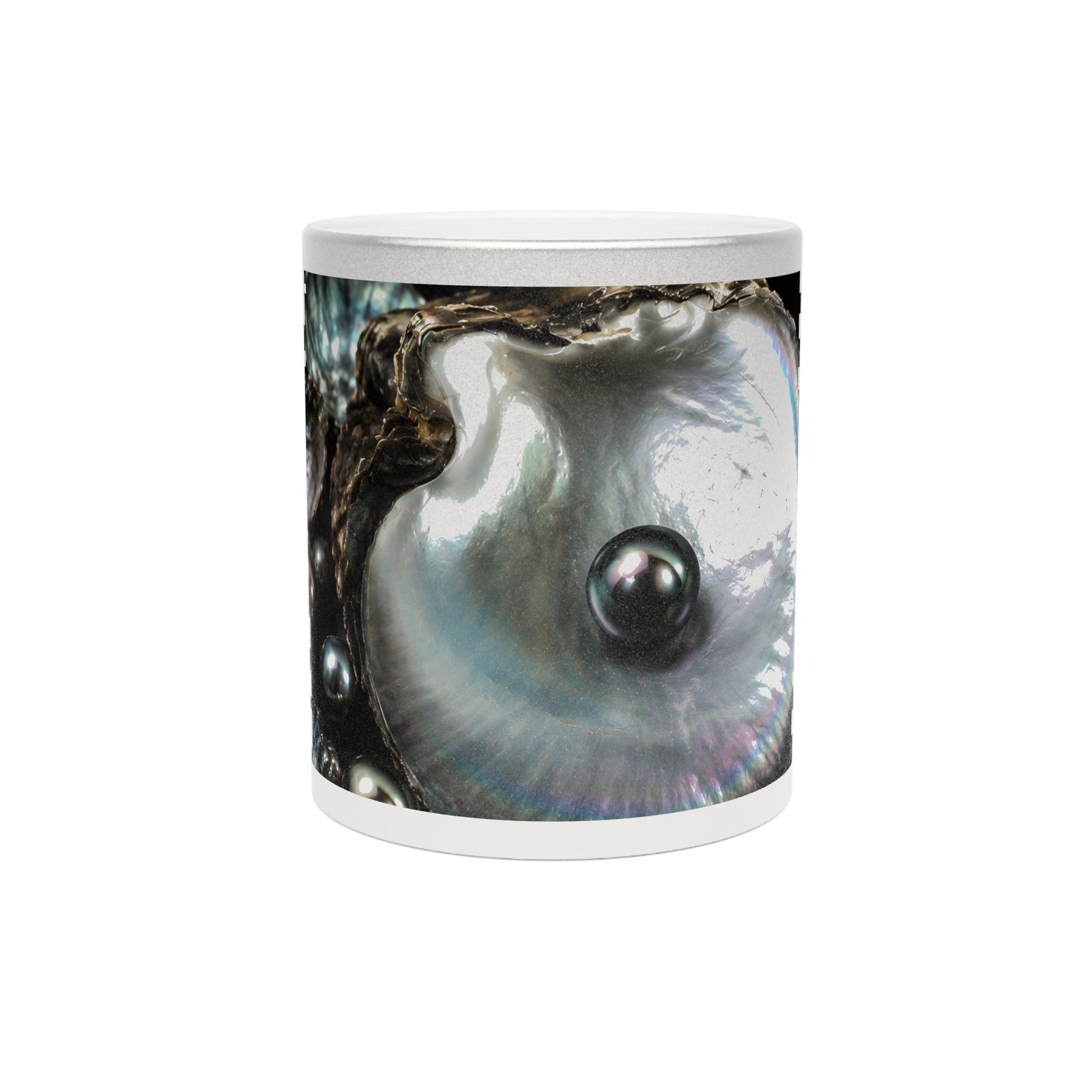 Pearl Shell Metallic Mug 11 oz — Iridescent Ocean Oyster Design