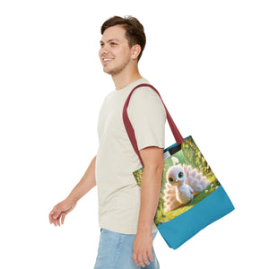 Baby White Peacock Trio Tote Bag - 3 Sizes