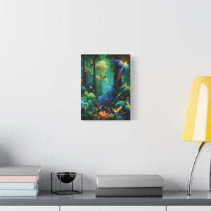 Tropical Parrots Canvas Wall Art — Vibrant Flight School Jungle Scene Matte