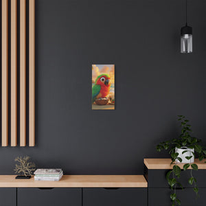 Tropical Beach Canvas - Tiki the Parrot Sunrise Wall Art, Yellow