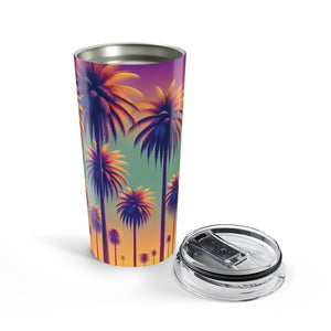 20oz Tumbler— Tropical Sunset Palms Insulated Travel Mug
