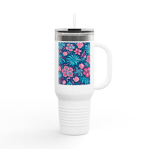Insulated Travel Mug, 40oz / Beach Dreams, Turquoise