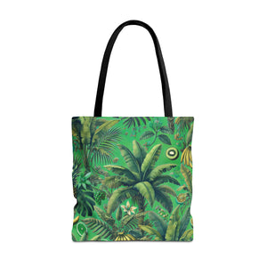Tropical Palms & Bananas Tote Bag, Green - 3 Sizes