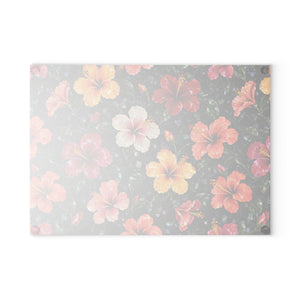 Glass Coffee Station Tray– Tropical Hibiscus Garden