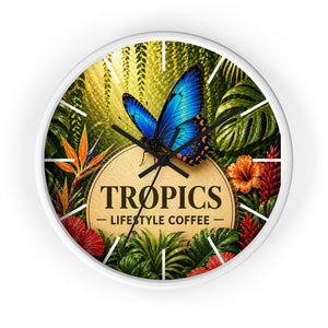 Tropical Forest Wall Clock — Colorful Parrots & Lush Jungle Art