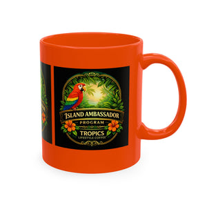 Tropical Parrot Coffee Mug — "Island Ambassador" Ceramic Cup