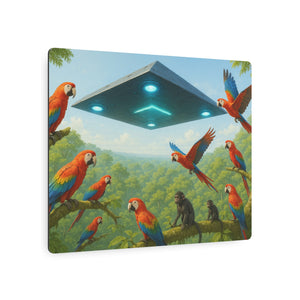 Metal Art Sign/Wall Art — UFO & Parrots