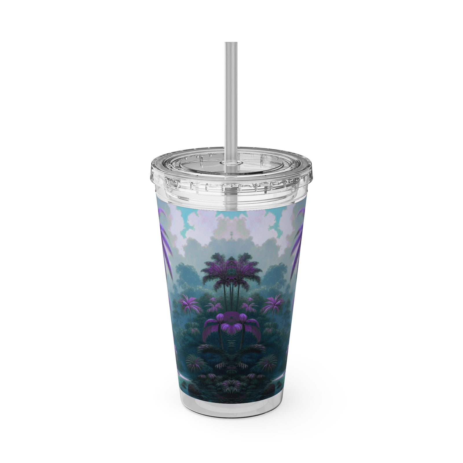 Tropical Tumbler with Straw | 16 oz: Sleeping Parrot, Fantasy