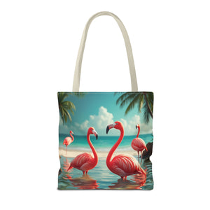 Flamingo Morning Dip Tote Bag — 3 Sizes