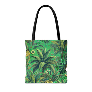 Tropical Palms & Bananas Tote Bag, Green - 3 Sizes