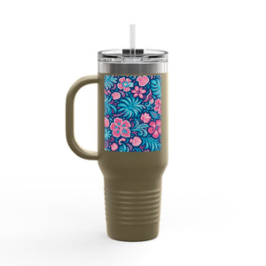 Insulated Travel Mug, 40oz / Beach Dreams, Turquoise