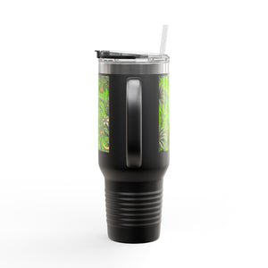 Insulated Travel Mug, 40oz / Tropical Fruit, Green - Perfect for Outdoor Adventures