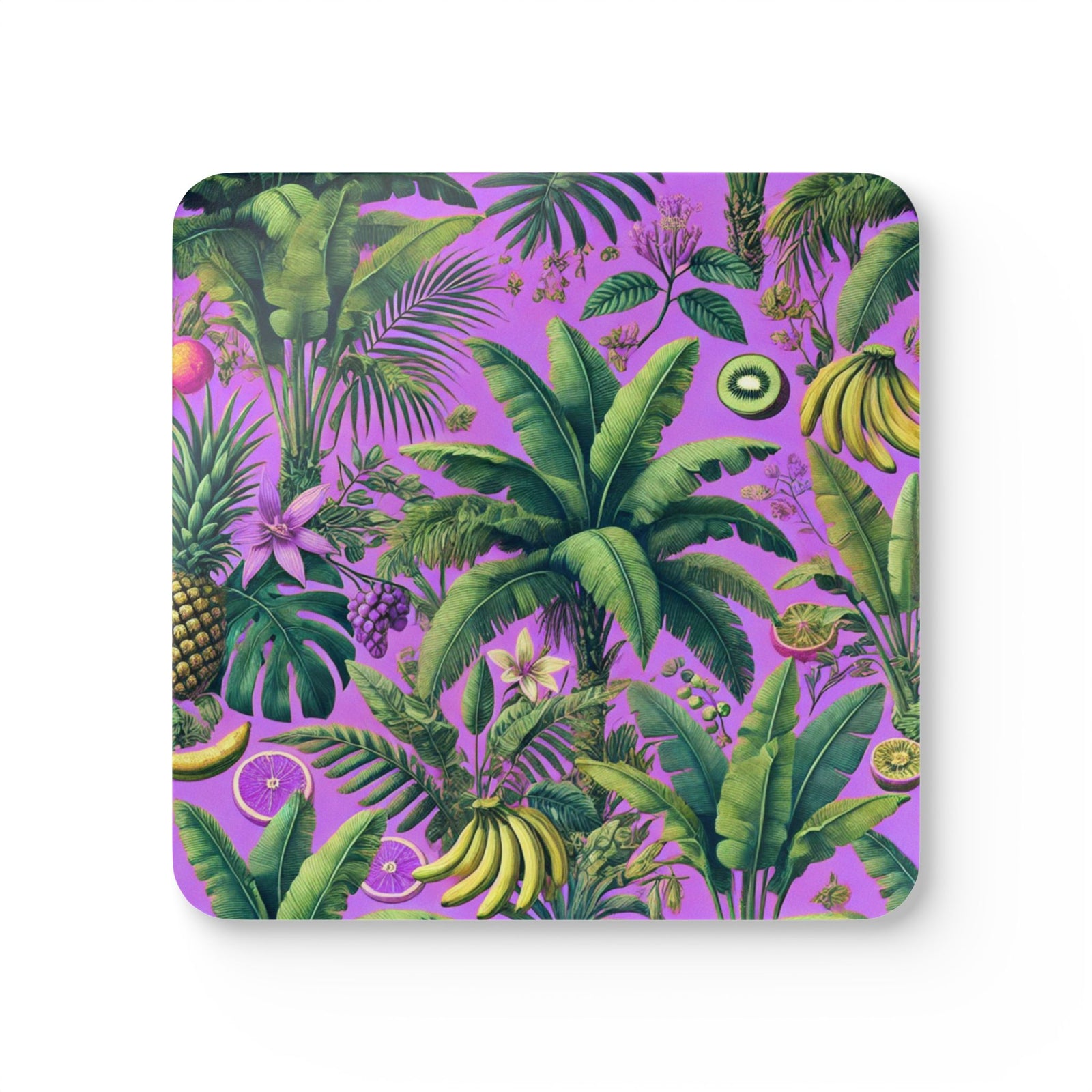 Coaster Set/4 - Tropical Fruit, Deep Lilac