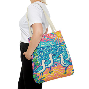 Tropical Beach Seagulls Tote Bag - 3 Sizes