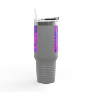 Insulated Travel Mug, 40oz / Coral Threads, Heatwave - Perfect for Outdoor Adventures