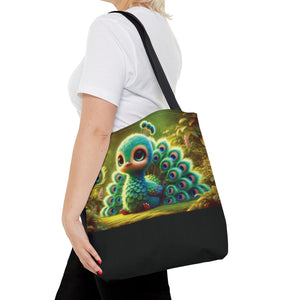 Baby Peacock/Black Trio Tote Bag - 3 Sizes