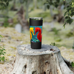 22oz Insulated Tumbler/Vacuum Copper Travel Cup ~ Seahorses in Love