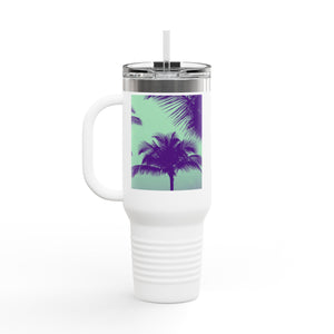 Insulated Travel Mug, 40oz / Palm Glow Minty - Perfect for Outdoor Adventures