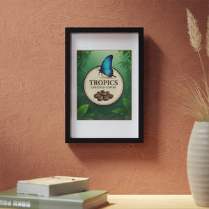 Coffee Wall Art, Framed Poster ~ Rainforest Morpho Butterfly (Our Brand)