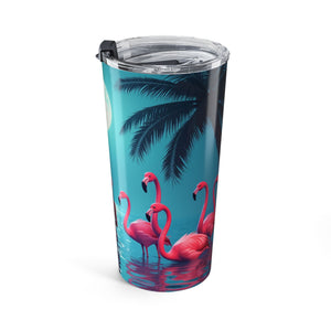 20oz Tumbler — Moonlit Mermaid & Flamingos Travel Cup