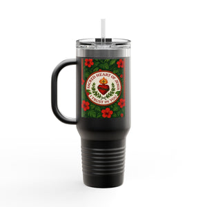 Religious Insulated Travel Mug, 40oz / Sacred Heart of Jesus - Perfect for Outdoor Adventures