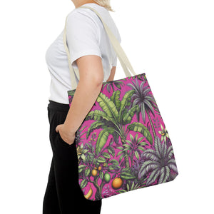 Tropical Fruit/Hot Pink Tote Bag - 3 Sizes