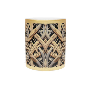 Tropical Metallic Mug, Gold or Silver - Beach Wicker