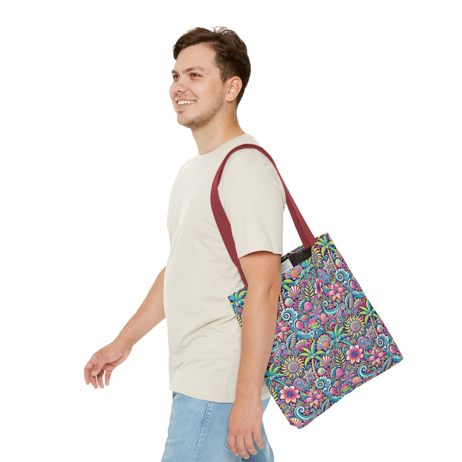 Happy Tropics/Repeat Tote Bag - 3 Sizes