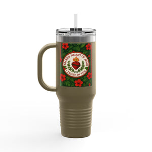 Religious Insulated Travel Mug, 40oz / Sacred Heart of Jesus - Perfect for Outdoor Adventures
