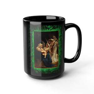 Black Coffee Mug, Religious - Song of the Angels, Tropical Glow