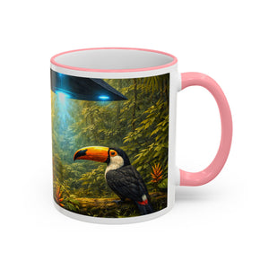 Accent Rim & Handle Mug — UFO & Tiger
