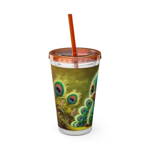 Tropical Tumbler with Straw | 16 oz: Baby Peacock