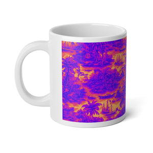 Jumbo Mug, 20oz, Crazy Cool Tropical Toile | Tropical Coffee Cup