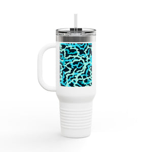 Insulated Travel Mug, 40oz / Coral Reef Threads, Turquoise - Perfect for Outdoor Adventures