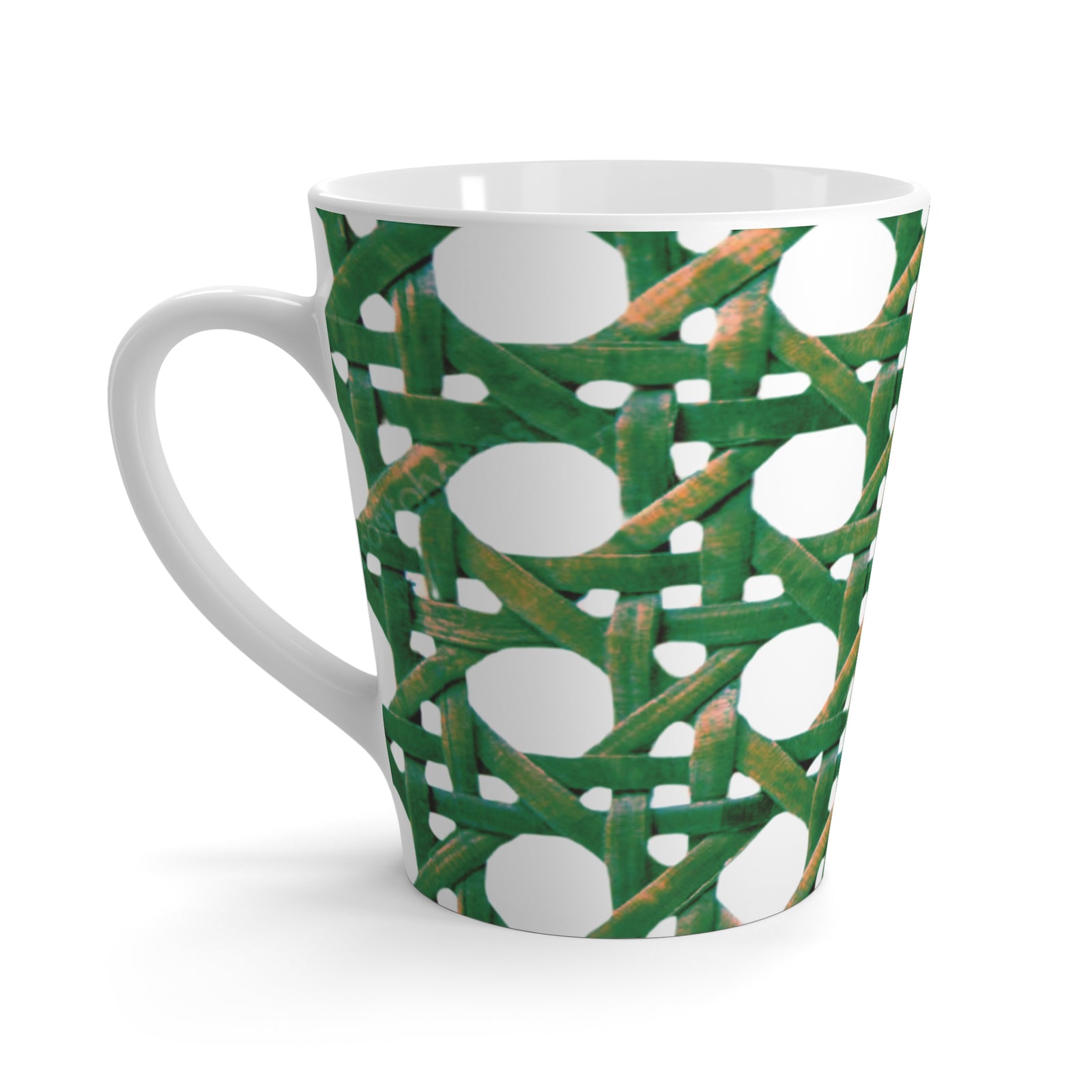 Latte White Mug - Green Beach Chair Wicker