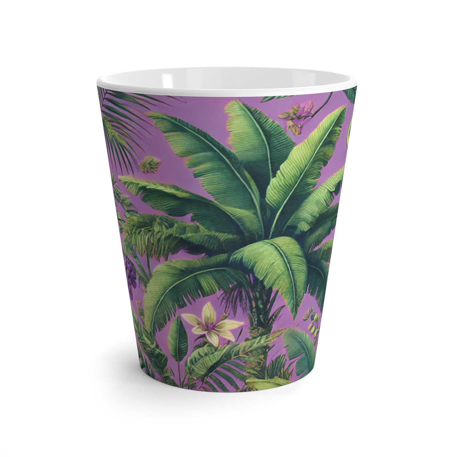 Latte White Mug - More Tropical Fruit, Deep Lilac