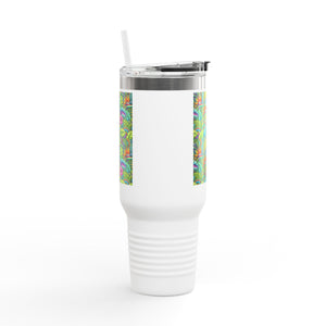 Insulated Travel Mug, 40oz / Rainforest Blooms - Perfect for Outdoor Adventures