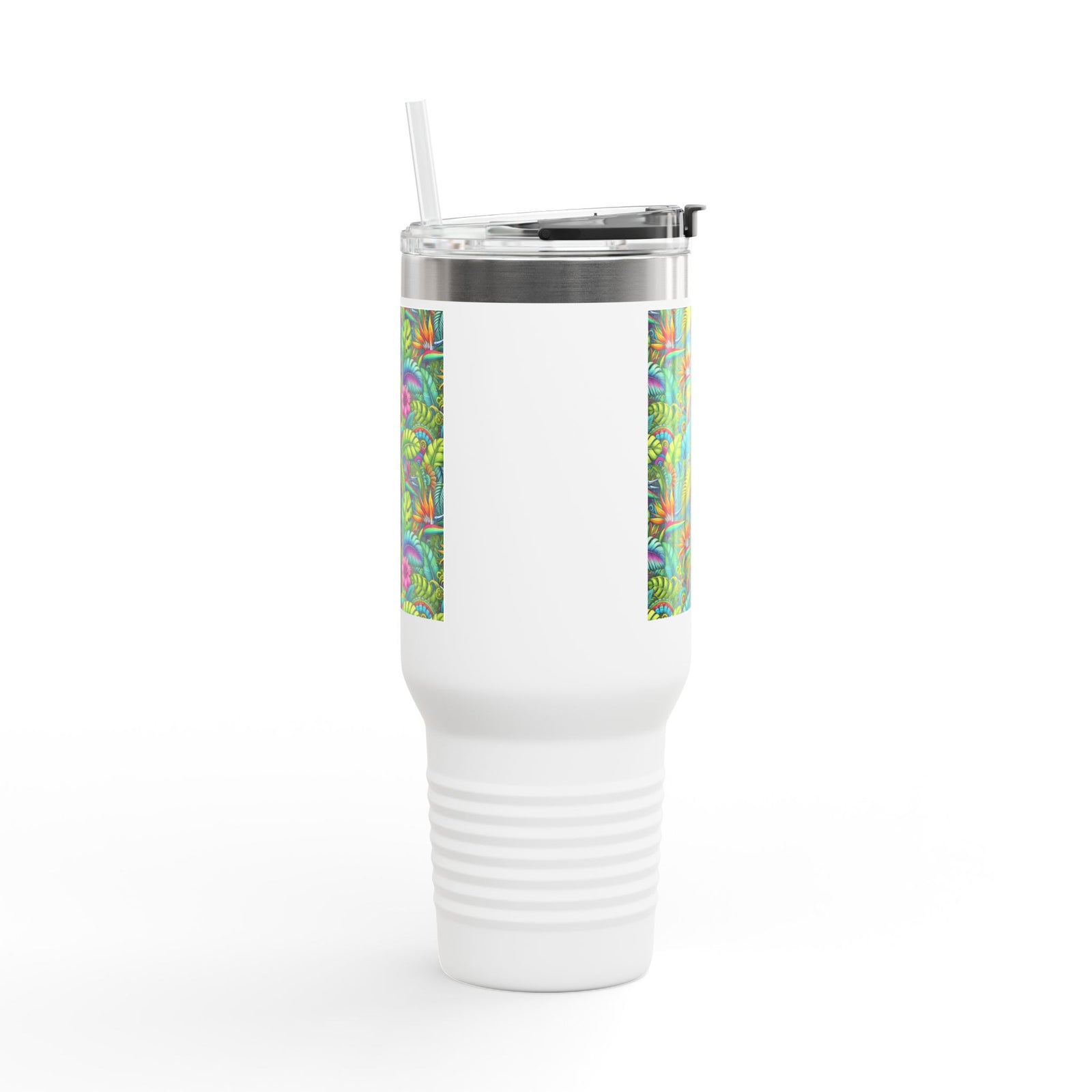 Insulated Travel Mug, 40oz / Rainforest Blooms - Perfect for Outdoor Adventures