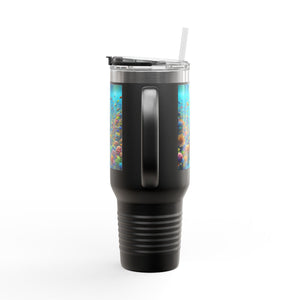 Insulated Travel Mug, 40oz / Busy Coral Reef - Perfect for Outdoor Adventures