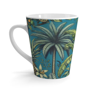 Latte White Mug - Tropical Fruit Blue