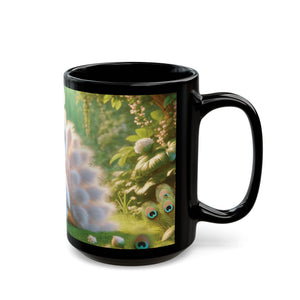 Black Coffee Mug - Baby White Peacock