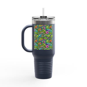 Insulated Travel Mug, 40oz / Rainforest Blooms - Perfect for Outdoor Adventures
