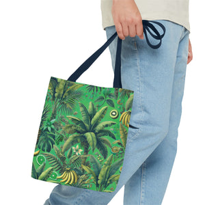 Tropical Palms & Bananas Tote Bag, Green - 3 Sizes
