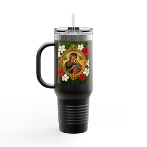 Religious Insulated Travel Mug, 40oz / Our Lady of Perpetual Help, Mary and Jesus