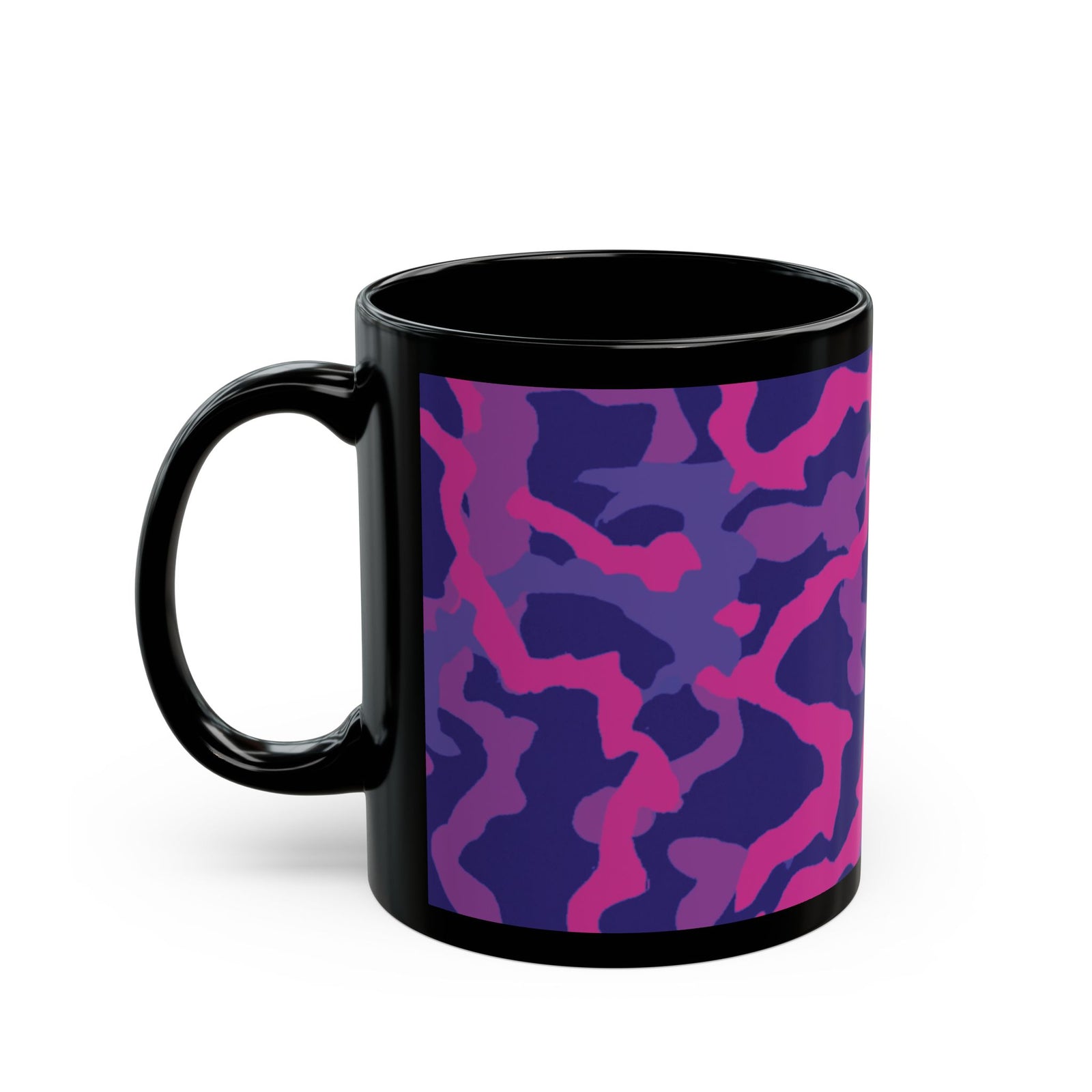 Black Coffee Mug - Coral Threads/Heatwave