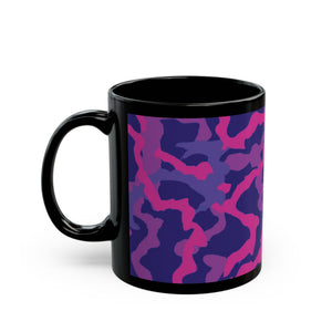 Black Coffee Mug - Coral Threads/Heatwave