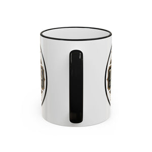 Accent Rim & Handle Coffee Mug — Tropics Lifestyle Coffee Pearl/Palm Logo