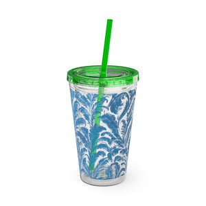 Tropical Tumbler with Straw | 16 oz: Rocco Blues